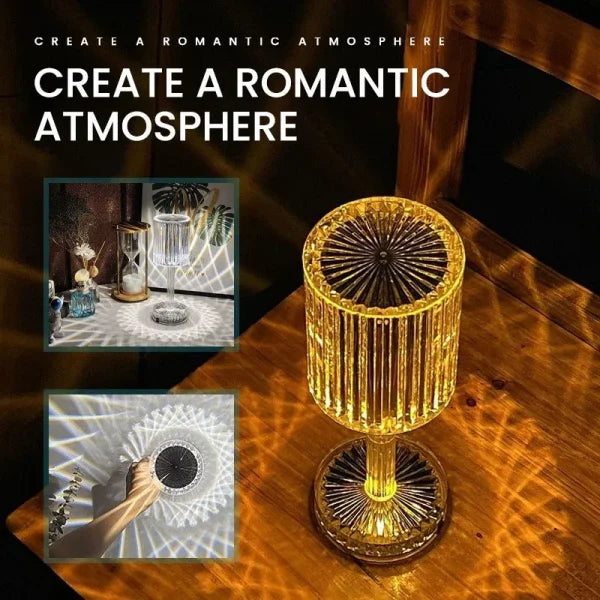 Romantic Diamond Table Lamp: Touch Control Color-Changing Light
