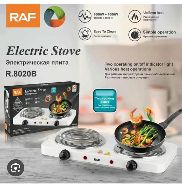 Double Electric Stove: Quick Heat-Up, 2000 Watts