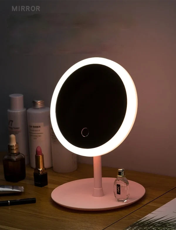 "LED Daylight Vanity Mirror: 3 Modes, Detachable Base